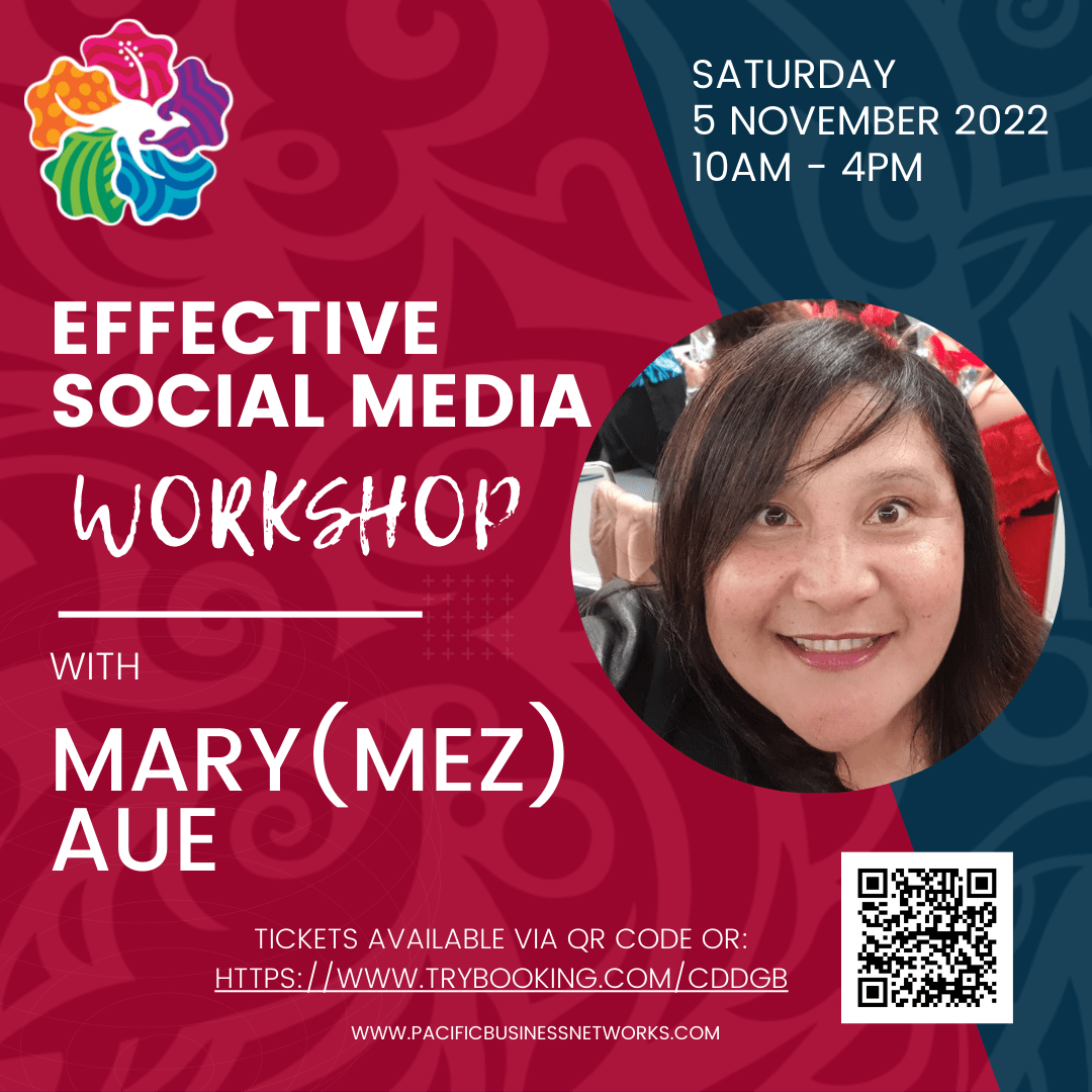 Effective Social Media with Mez Aue event artwork